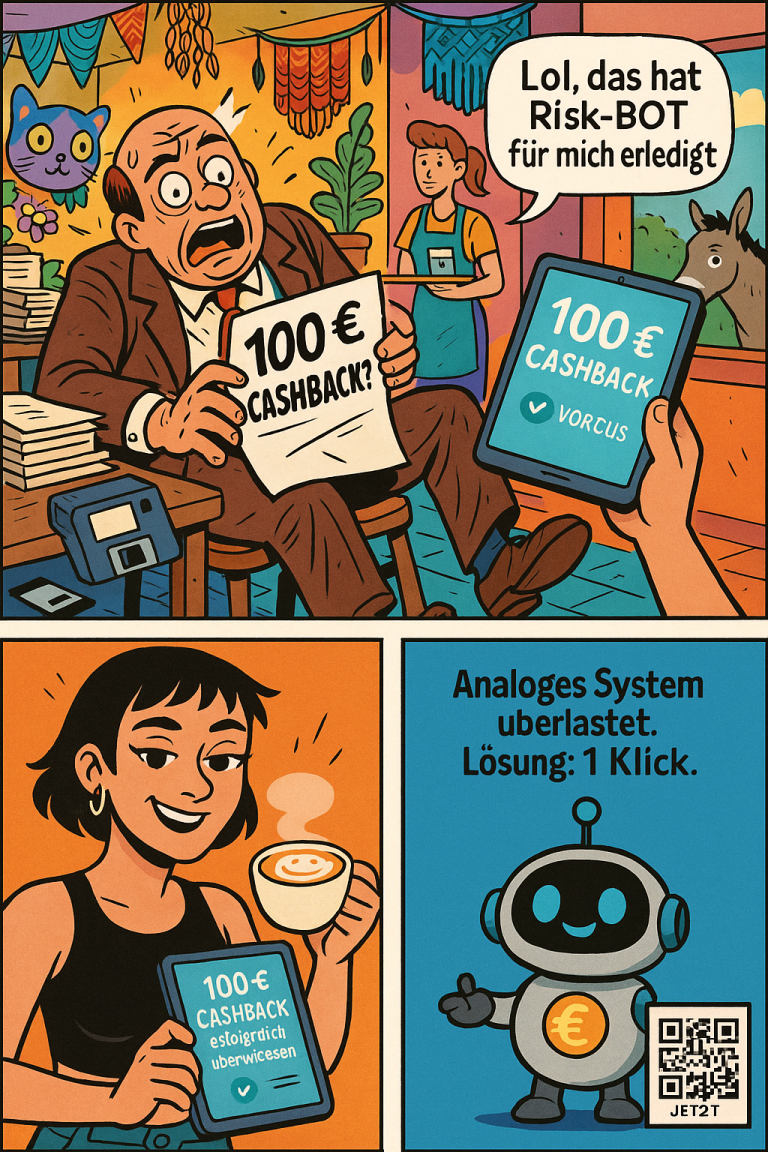 Ein junger Mensch bekommt 100 € CashBack