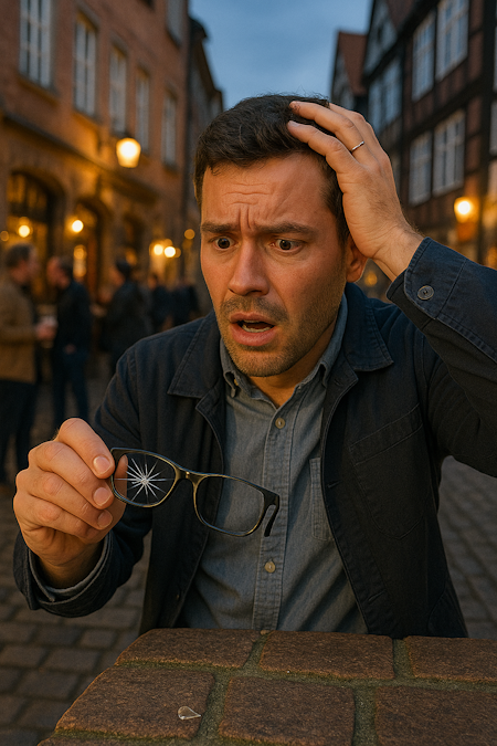 Designerbrille zerbrochen in der Düsseldorfer Altstadt – so schützt dich die Brillenversicherung