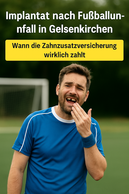 Implantat nach Fußballunfall in Gelsenkirchen – Wann die Zahnzusatzversicherung wirklich zahlt