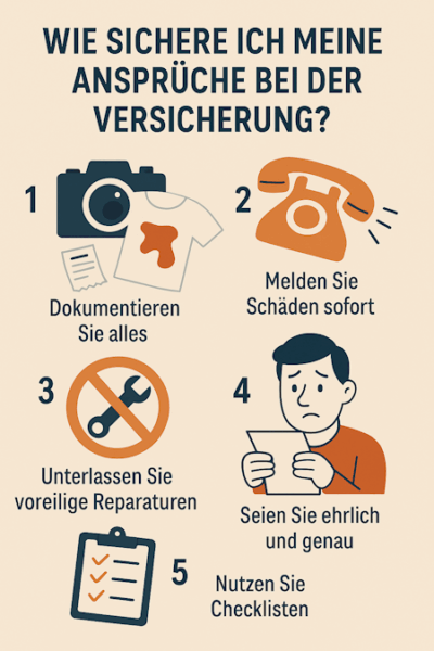 Wie sichere ich meine Ansprüche bei der Versicherung? 4 Wie sichere ich meine Ansprüche bei der Versicherung