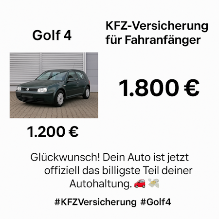 Testbericht: Berufsunfähigkeitsversicherung der Baloise Versicherung 7 KFZ-Versicherung für Fahranfänger: Teurer als dein Golf 4