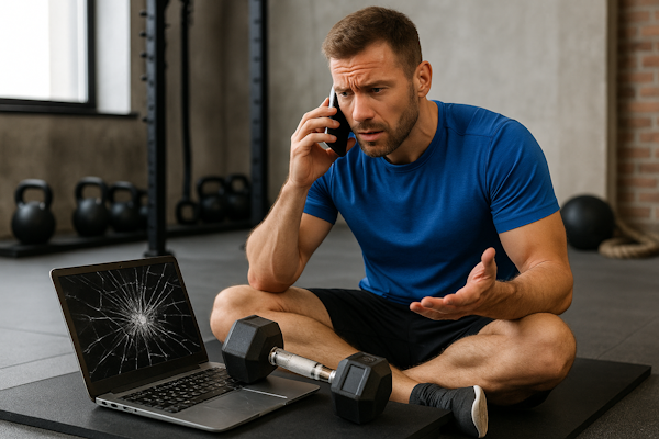 Schadenhilfe für Fitness-Trainer: Wenn Hanteln auf Technik treffen