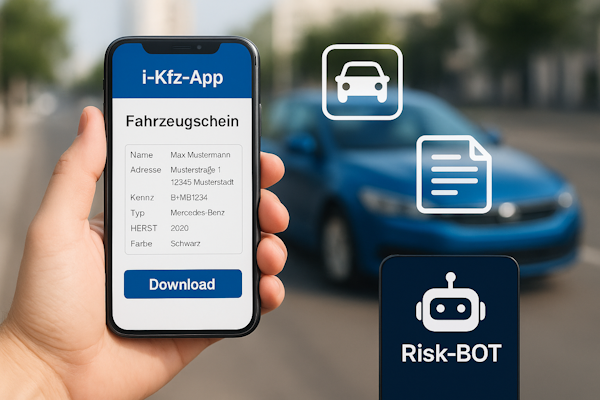 Digitale Fahrzeugscheine & Schadenhilfe – Risk BOT