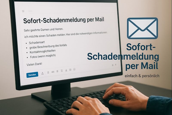 Sofort Schadenmeldung per Mail