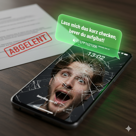 Max lässt sein Smartphone fallen – warum die Versicherung ablehnt