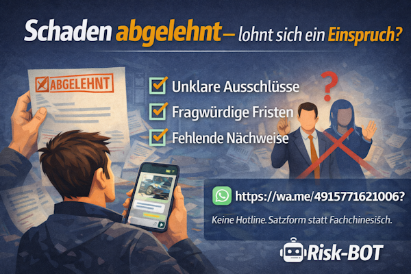 Schaden abgelehnt – lohnt sich ein Einspruch