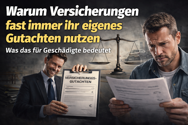 Warum Versicherungen fast immer ihr eigenes Gutachten nutzen – und was das für Geschädigte bedeutet