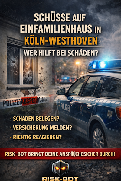Schüsse auf Einfamilienhaus in Köln Westhoven