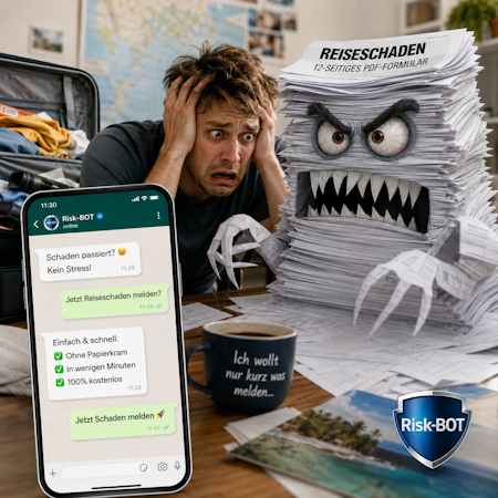 📄 Reiseschaden melden? Klar… erst mal eine halbe Bachelorarbeit schreiben. 😂✈️